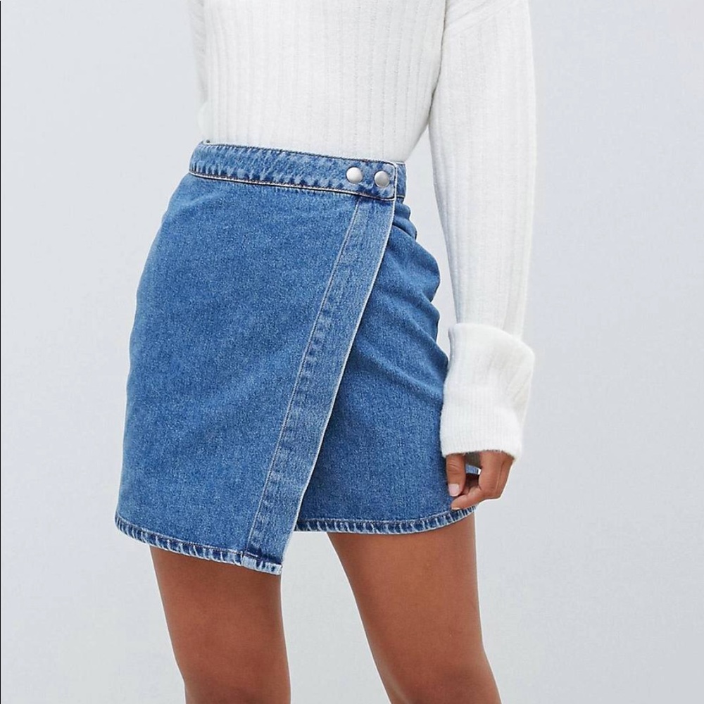 ASOS Tall Denim Wrap Skirt